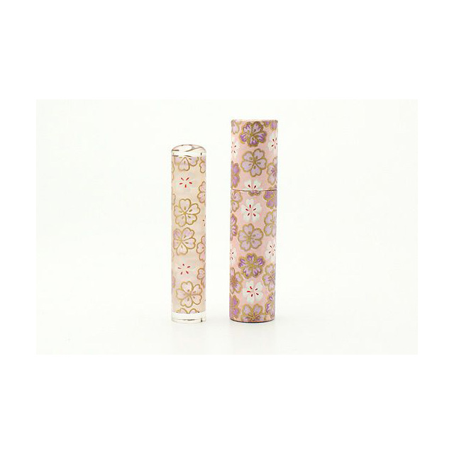 印鑑 おしゃれはんこ/和紙柄筒セット W-04 (12.0mm)