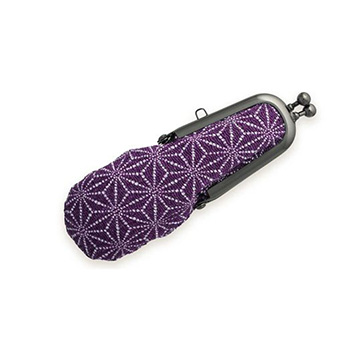 印鑑ケース お財布タイプ 縦入れ用 麻の葉柄（紫） 10.5mm-16.5mm 