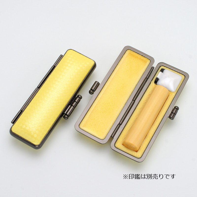 印鑑ケース ライトカーボン調デザインケース イエロー 10.5-12.0mm