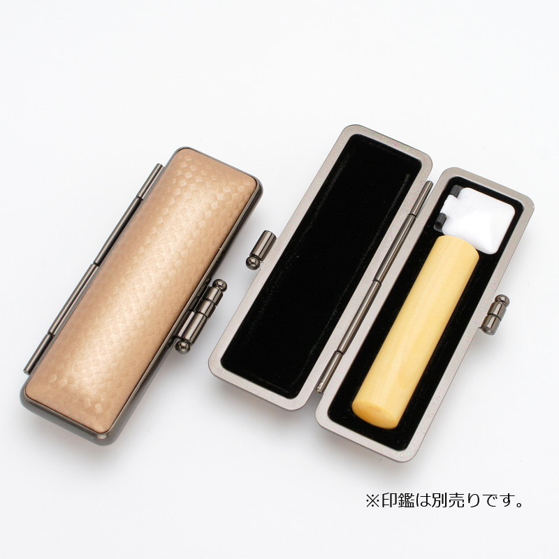 印鑑ケース ライトカーボン調デザインケース ライトブラウン 10.5-12.0mm