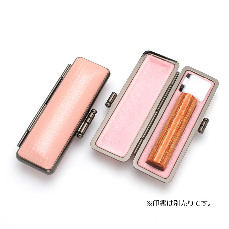 印鑑ケース ライトカーボン調デザインケース ピンク 12.5-15.0mm