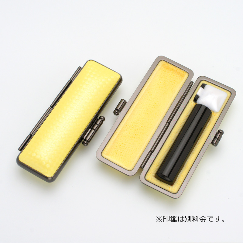 印鑑ケース ライトカーボン調デザインケース イエロー 12.5-15.0mm