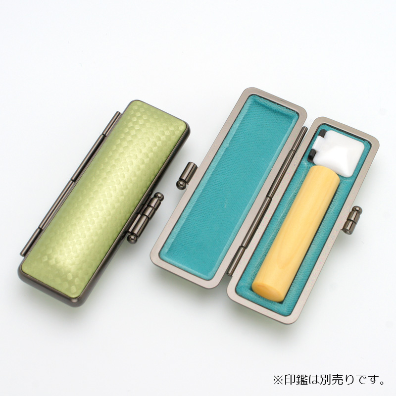 印鑑ケース ライトカーボン調デザインケース グリーン 12.5-15.0mm