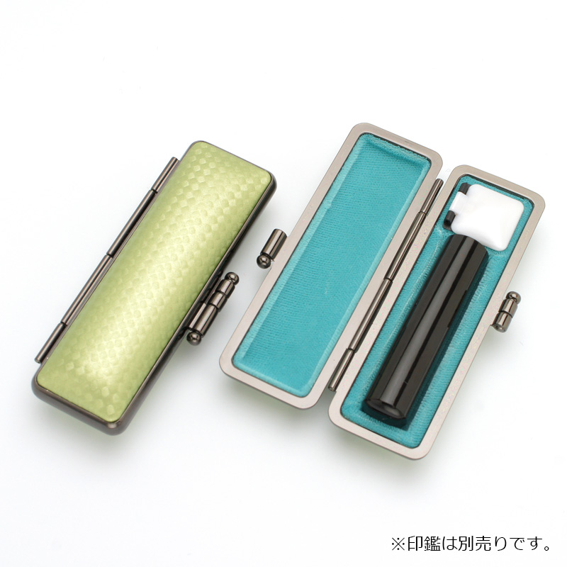 印鑑ケース ライトカーボン調デザインケース グリーン 12.5-15.0mm