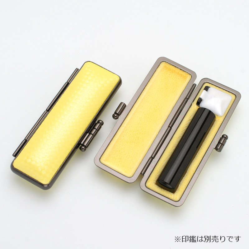 印鑑ケース ライトカーボン調デザインケース イエロー 16.5-18.0mm