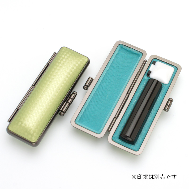 印鑑ケース ライトカーボン調デザインケース グリーン 16.5-18.0mm