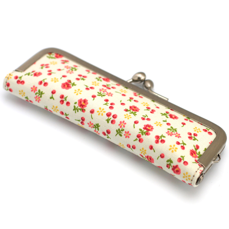 がま口印鑑ケース フラワーホワイト