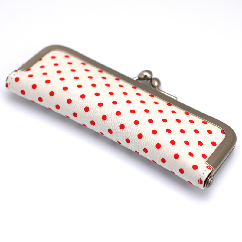 がま口印鑑ケース プチドットホワイト