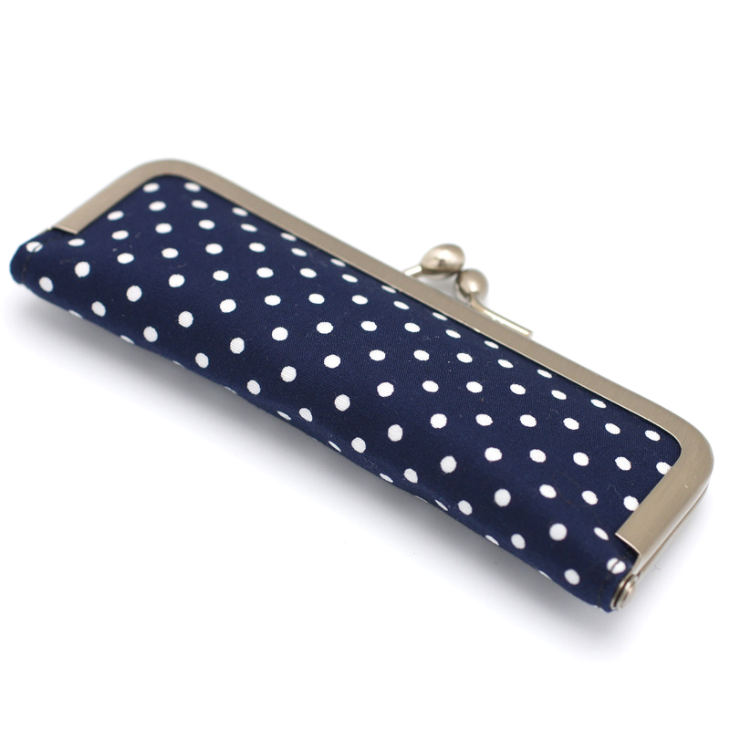がま口印鑑ケース プチドットネイビー