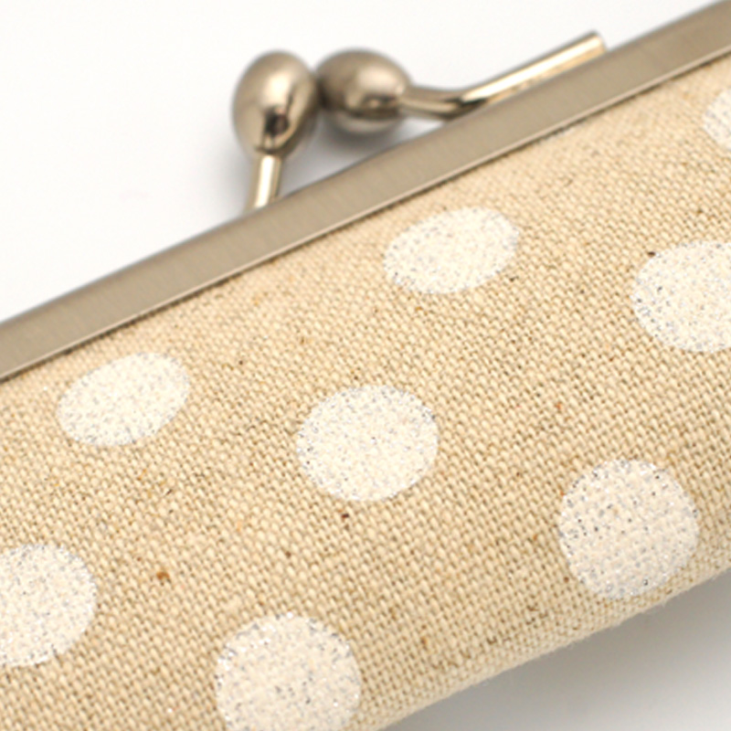 がま口印鑑ケース ドットベージュ