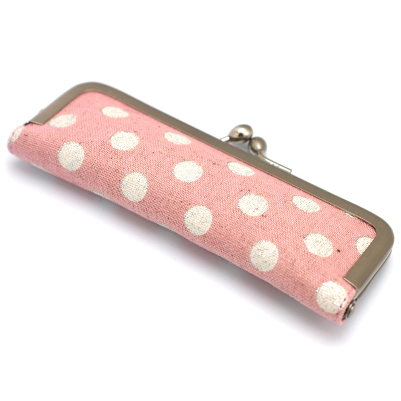 がま口印鑑ケース ドットピンク