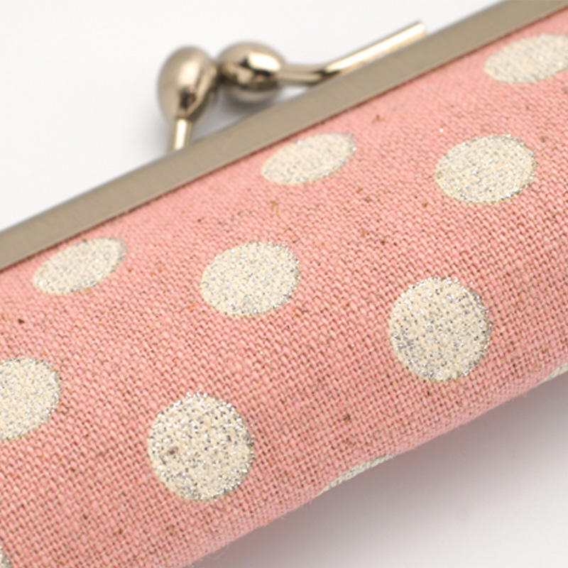 がま口印鑑ケース ドットピンク