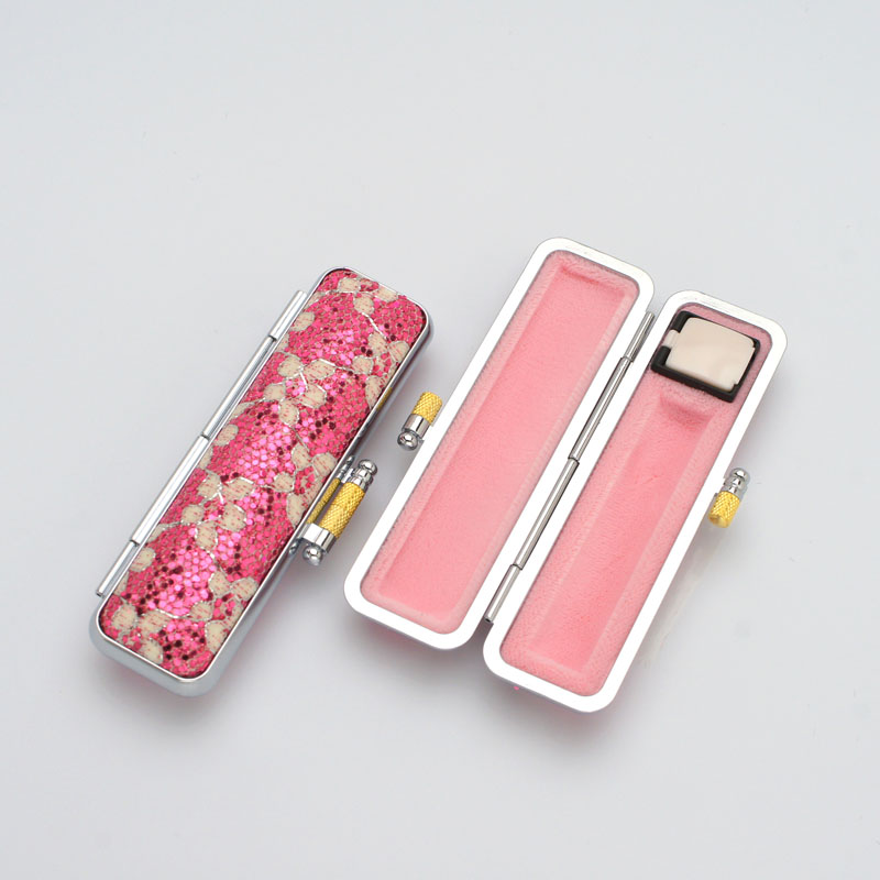 印鑑ケース きらめきラメケース/花柄 ピンク （10.5-12.0mm）