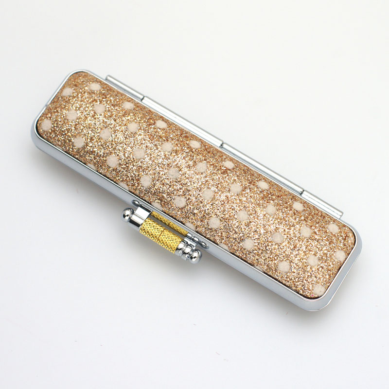 印鑑ケース きらめきラメケース/水玉 ゴールド (10.5-12.0mm)
