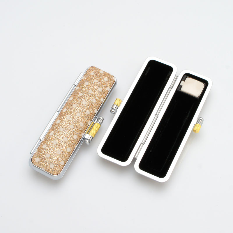 印鑑ケース きらめきラメケース/水玉 ゴールド (10.5-12.0mm)