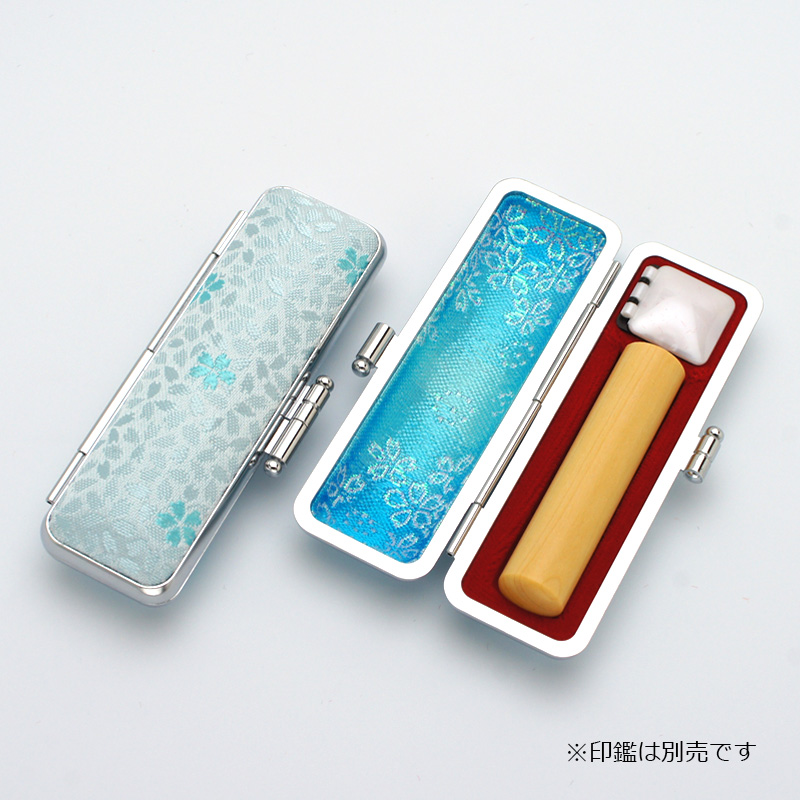 桜柄印鑑ケース ブルー 10.5-12.0mm