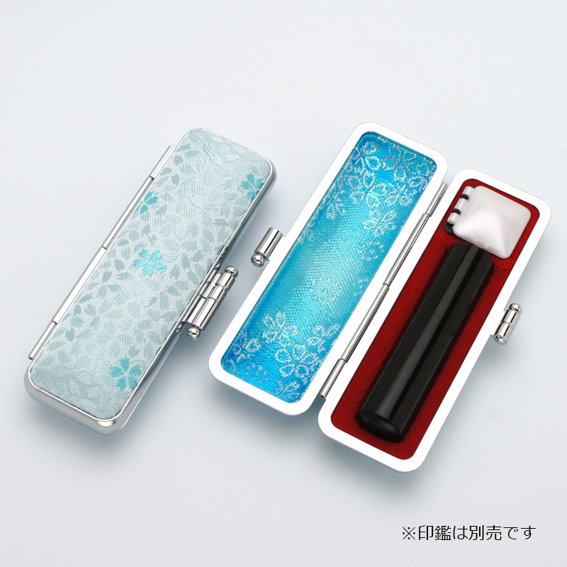 桜柄印鑑ケース ブルー 10.5-12.0mm