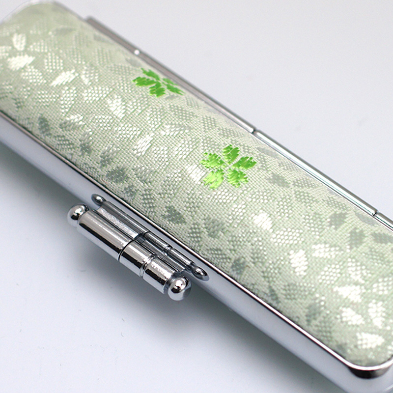 桜柄印鑑ケース グリーン 10.5-12.0mm