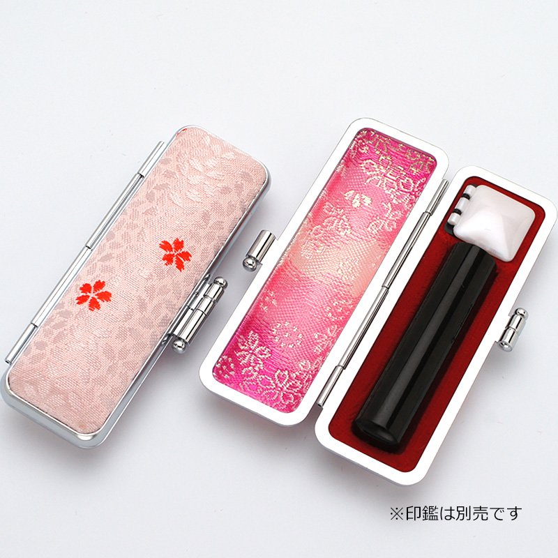 桜柄印鑑ケース レッド 10.5-12.0mm