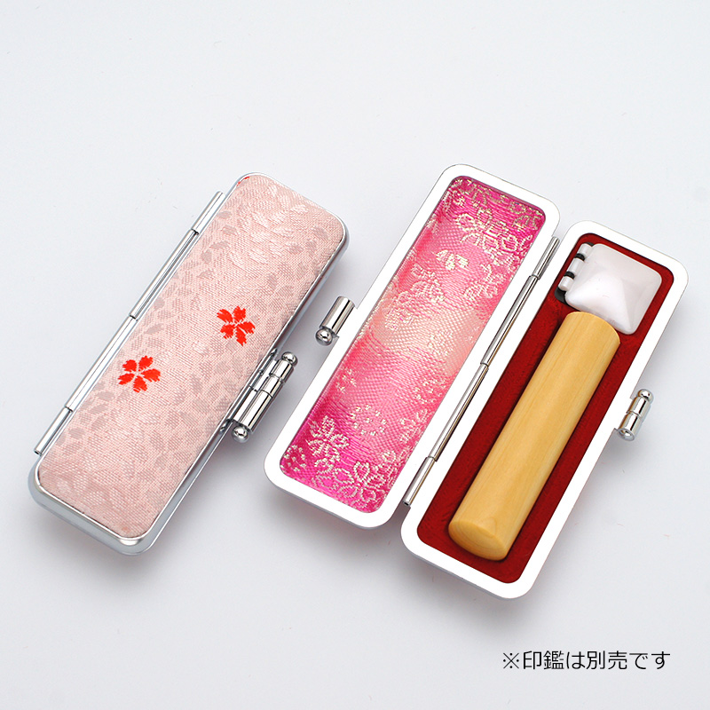 桜柄印鑑ケース レッド 12.5-15.0mm