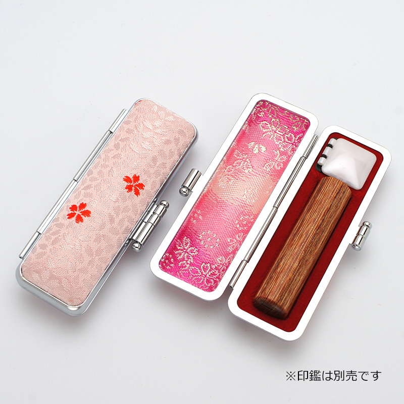 桜柄印鑑ケース レッド 12.5-15.0mm