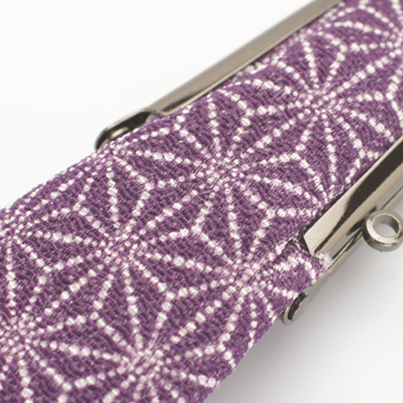 印鑑ケース お財布タイプ 縦入れ用・麻の葉柄（紫） （対応印鑑：10.5mm-16.5mm）