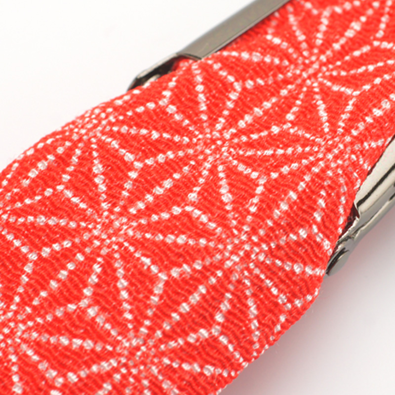 印鑑ケース お財布タイプ 縦入れ用・麻の葉柄(赤) (対応印鑑:10.5mm-16.5mm)
