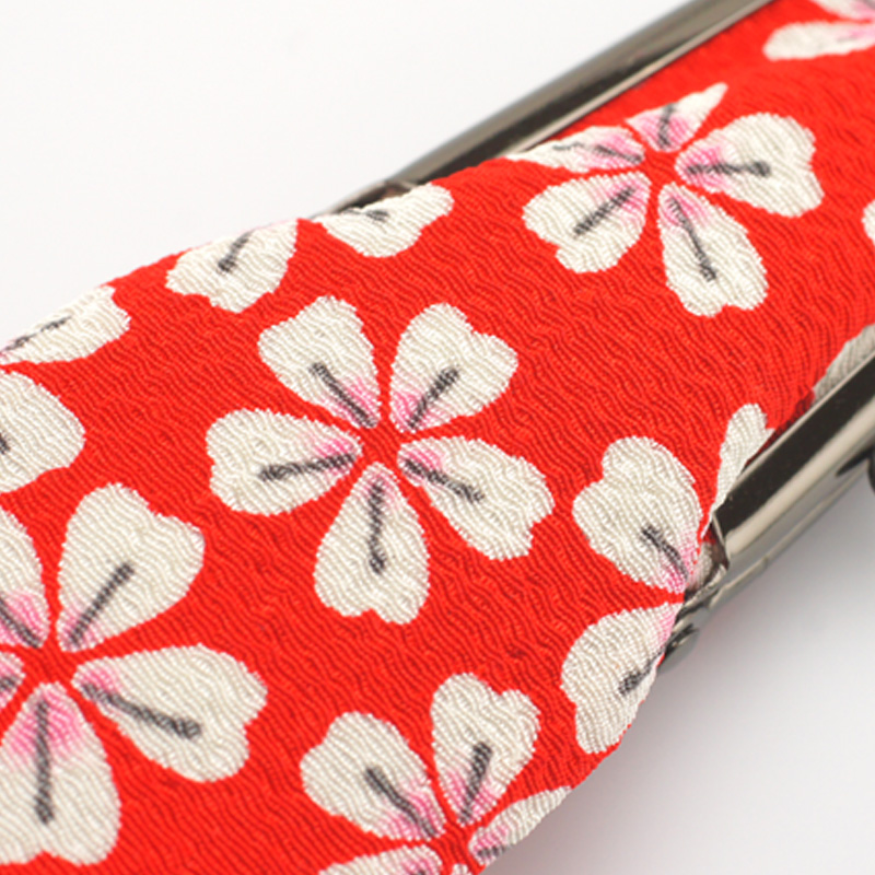 印鑑ケース お財布タイプ 縦入れ用・桜ちらし柄（赤） （対応印鑑：10.5mm-16.5mm）