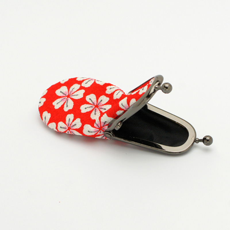 印鑑ケース お財布タイプ 縦入れ用・桜ちらし柄（赤） （対応印鑑：10.5mm-16.5mm）