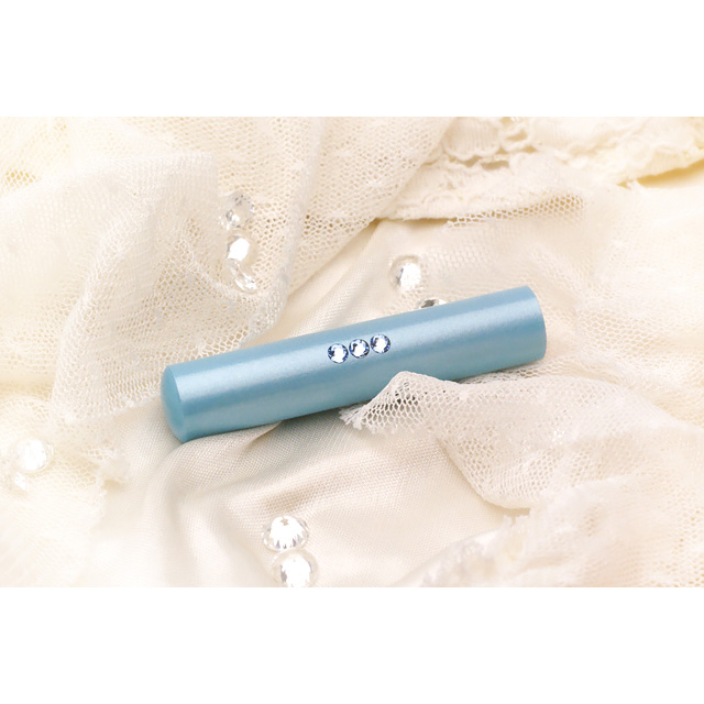 ハピネスクリスタル印鑑 パールブルー アタリ付き 12.0mm