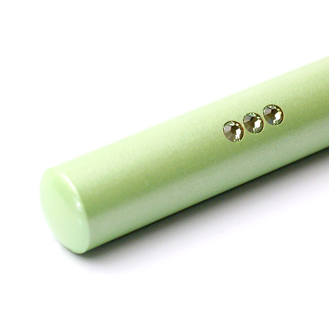 ハピネスクリスタル印鑑 パールグリーン アタリ付き 12.0mm