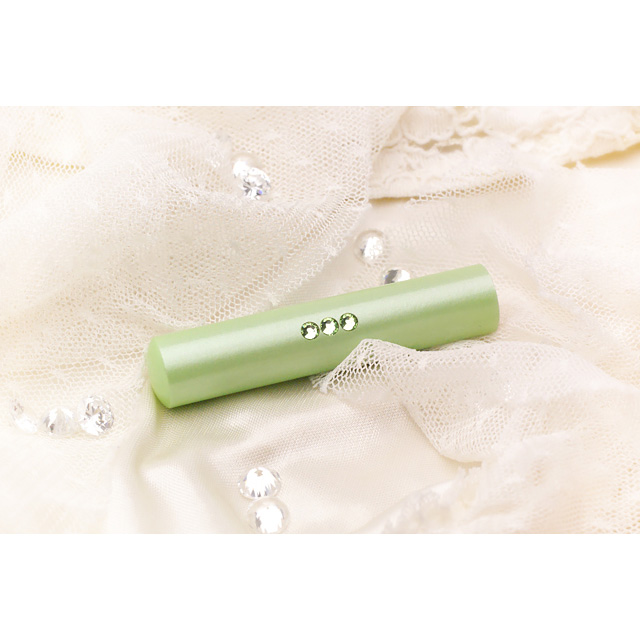 ハピネスクリスタル印鑑 パールグリーン アタリ付き 12.0mm
