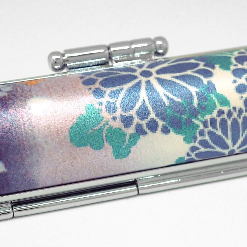 印鑑・ケースセット 和(なごみ)ざいくプレミアム 花火菊 紫/朱色印面/12.0mm WB-81