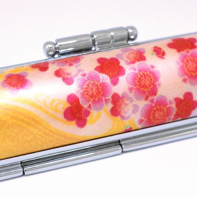 印鑑・ケースセット 和(なごみ)ざいくプレミアム 桜流水 ピンク/朱色印面/12.0mm WR-87