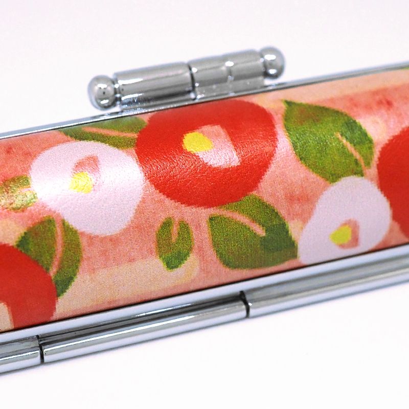 印鑑・ケースセット 和(なごみ)ざいくプレミアム 椿あそび 赤/朱色印面/12.0mm WR-88