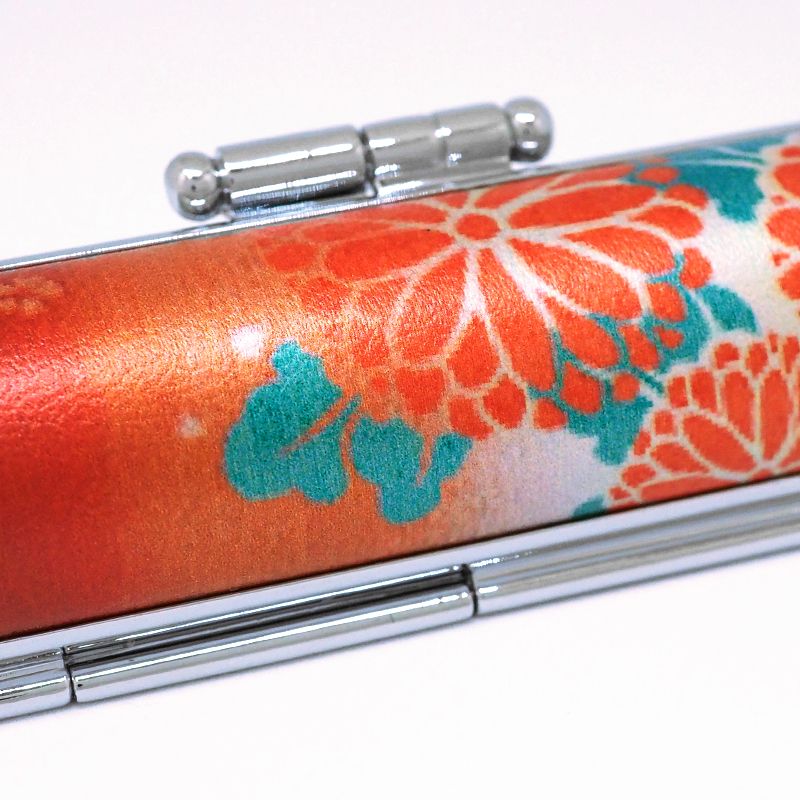 印鑑・ケースセット 和(なごみ)ざいくプレミアム 花火菊 赤/朱色印面/12.0mm WR-89