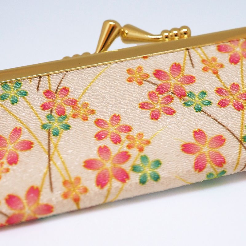 印鑑ケース キレイはんこ(オリジナル)/がまぐち(朱肉付き)ケース 桜(ピンク)/10.5mm-12.0mm KIC-01