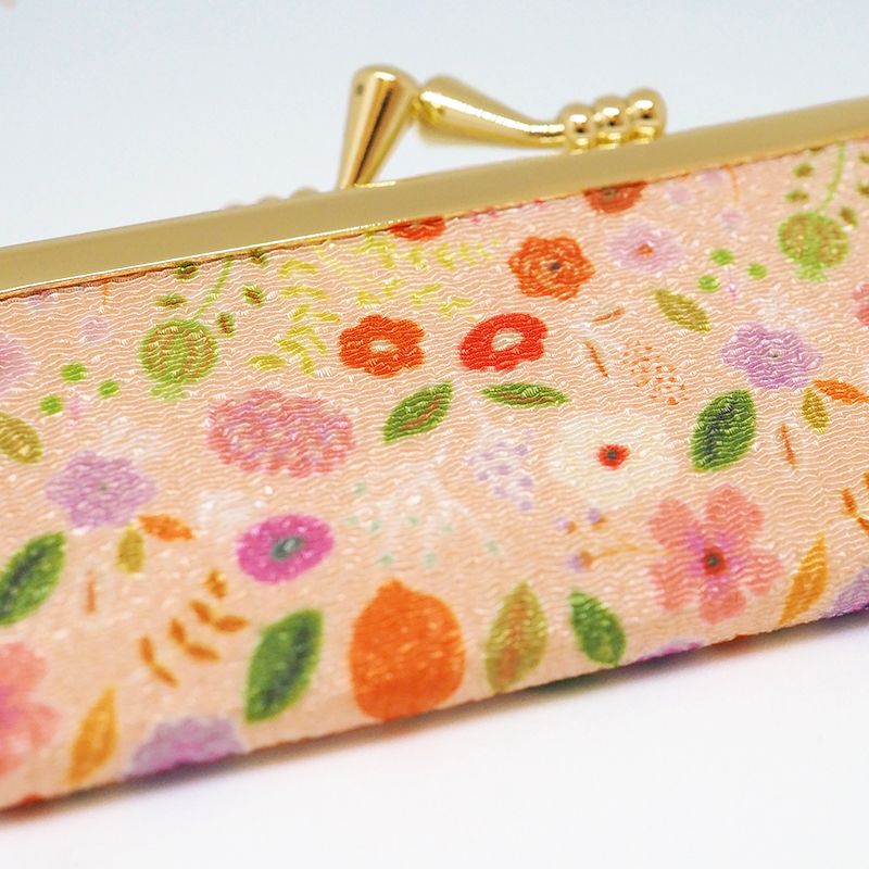 印鑑ケース キレイはんこ(オリジナル)/がまぐち(朱肉付き)ケース 花(ピンク)/10.5mm-12.0mm KIC-08