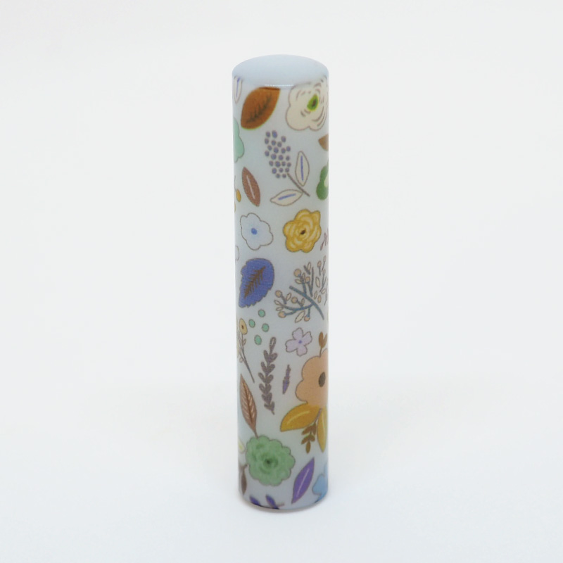 印鑑・ケースセット キレイはんこ(オリジナル) 花(水色)/12.0mm KIS-07