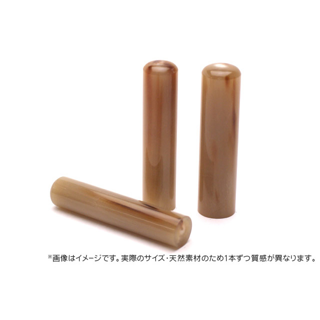銀行印 牛角・中色 13.5mm