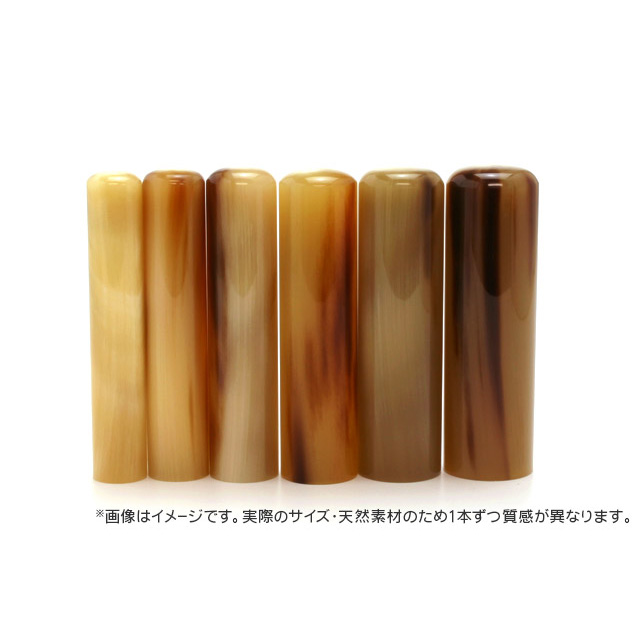 銀行印 牛角・中色 13.5mm
