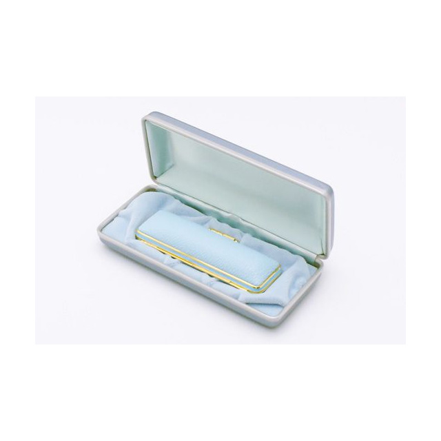 チタン印鑑/銀行印 ジュエルズチタン 10.5mm　【ブルー・ファンシーケース付】