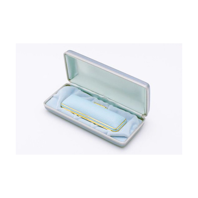 チタン印鑑/銀行印 ジュエルズチタン 13.5mm 【ブルー・ファンシーケース付】