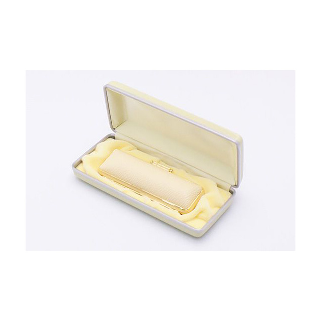 チタン印鑑/銀行印 プリズム【カラー】 13.5mm 【イエロー・ファンシーケース付】