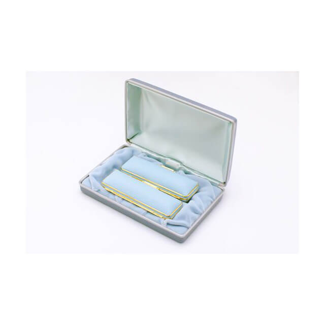 銀行印13.5mm/認印12.0mmの2本セット さくら(桜) 【ブルー・ファンシーケース付】