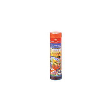 シャチハタ ファーバーカステル水彩色鉛筆 丸缶 24色セット 【既製品 4営業日後出荷】